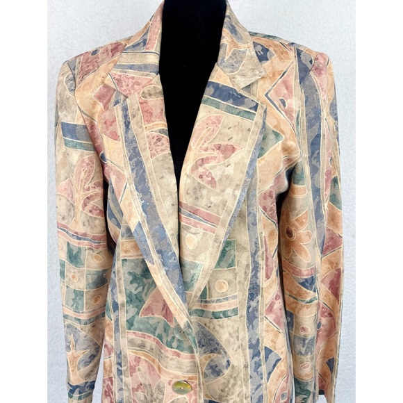 MALCOLM EMILIO • Stay Relevant Tan/Multi Ankh Reworked Vintage Blazer - Picture 10 of 16